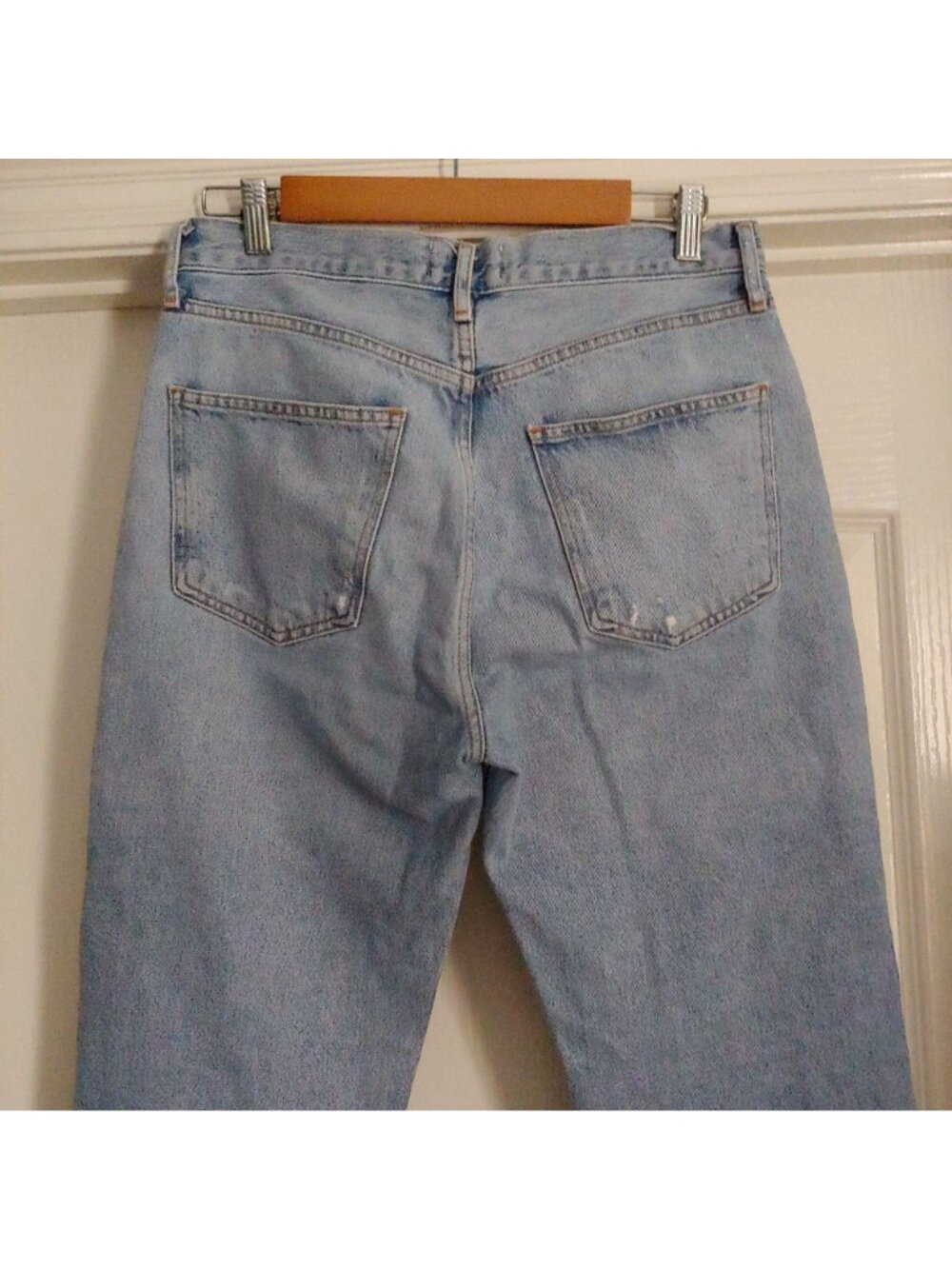 AGOLDE Lana Straight Jeans Riptide 28 Rigid Denim 90s Designer Button Fly Luxury - Picture 5 of 9
